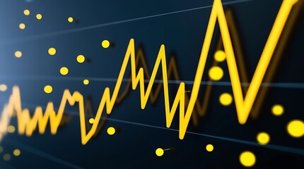Obraz premium Stock market data with glowing financial chart and futuristic digital analytics. Economic trends, business forecasting, investment strategies, and cryptocurrency tracking.