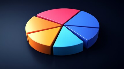Obraz premium A professional pie chart illustrating investment portfolio diversity, with sections labeled as real estate, stocks, and bonds, set against a dark blue background.