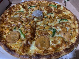 Delicious Margherita pizza on table