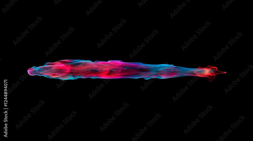 Poster abstract smoke plume flows gracefully across a dark background, creating a dynamic visual