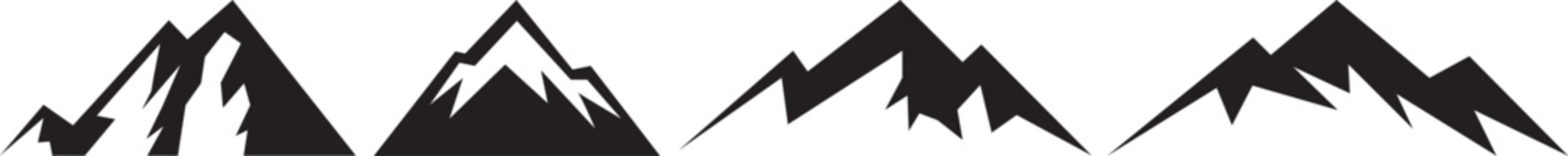 mountain silhouette icon vector set for logo