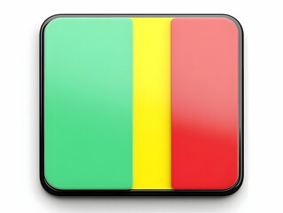 Fototapeta premium 3D Rendered Vertical Stripes in Green, Yellow, and Red Create a Vibrant Rectangular Graphic Design Element