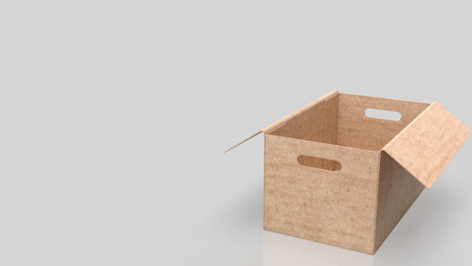 The Cardboard box for Shopping concept 3d rendering.