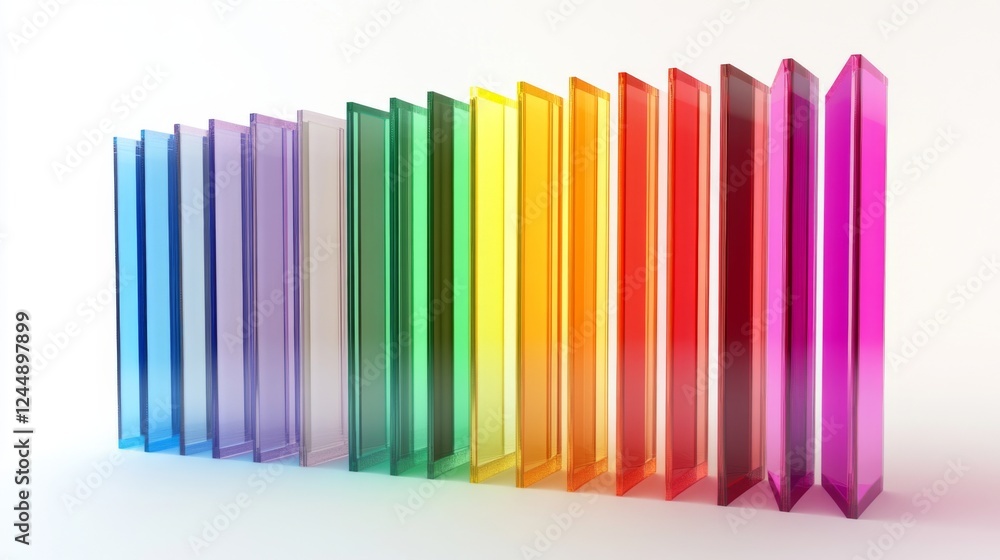Poster A vibrant D bar chart with rainbow-colored bars, each one labeled with clear data, set against a simple white background for an eye-catching presentation.