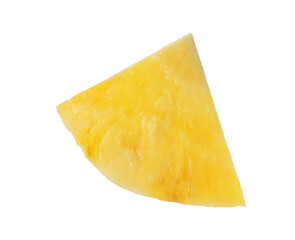 One slice of ripe pineapple isolated on white