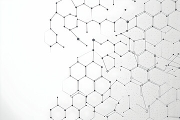 Fototapeta premium Abstract Hexagonal Network Pattern Forms a Complex Structure with Connecting Dots and Lines
