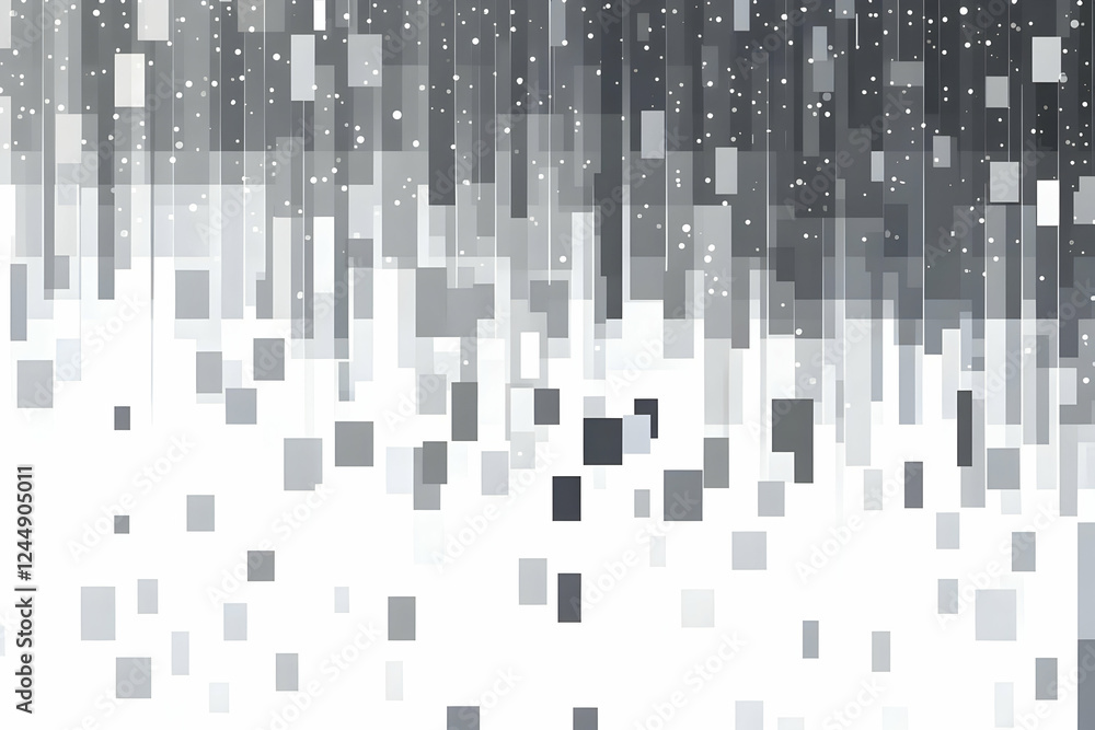 Poster abstract background with gray rectangles and white dots creates a modern design.
