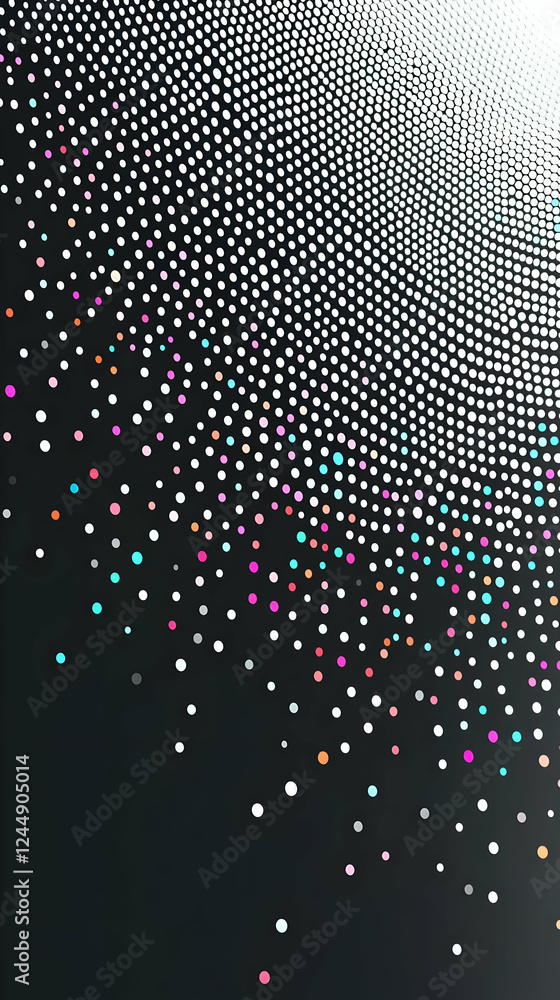 Poster abstract background with colorful dots creates a festive and dynamic visual experience.