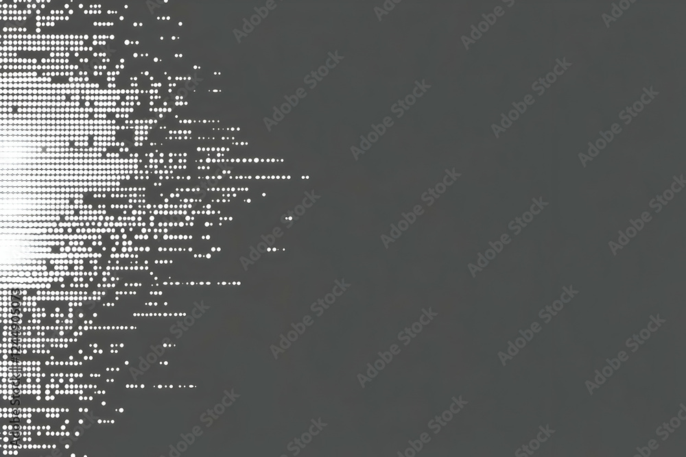 Poster abstract background with white dots fading on a dark gray background creates an elegant and modern d