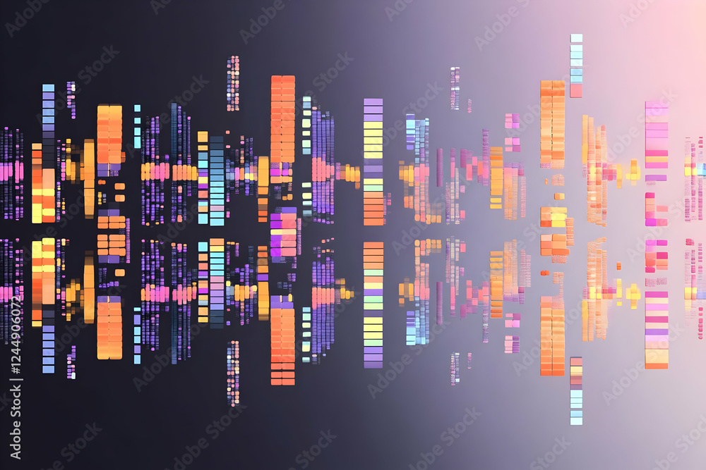 Poster Abstract Background Creates a Dynamic Visual Experience with Colorful Blocks in a Pixelated Style