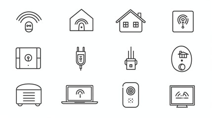 Smart home device icons set.