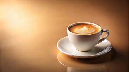 Obraz premium Warm Latte Art in a White Cup on a Saucer