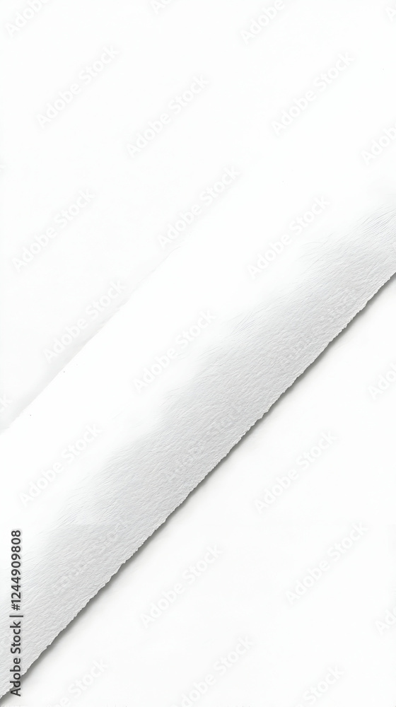 Poster diagonal torn white paper creates textured background for design projects with minimalist aesthetics