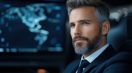 Futuristic classroom setting where experienced and distinguished business leaders are trained and prepared for the challenges of the digital age
