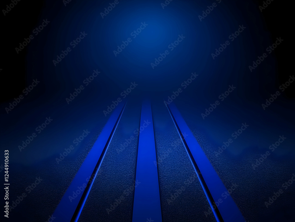 Poster abstract background shows three blue lines converging towards a bright center on a textured surface