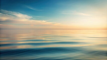 Obraz premium Serene Sunset Over Calm Ocean Waters with Pastel Hues