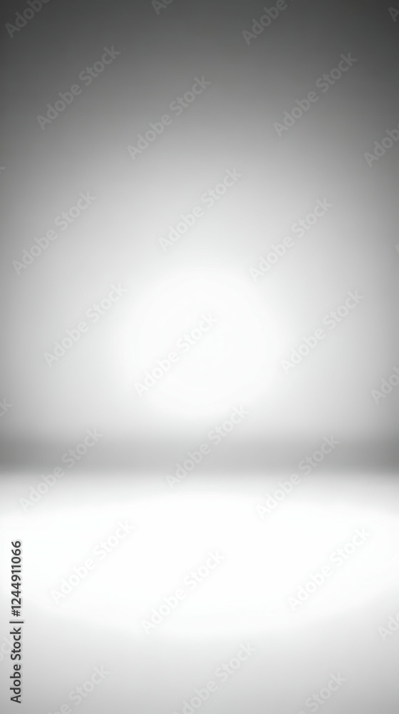 Poster abstract gray and white gradient background creates soft, empty room effect for product placement.
