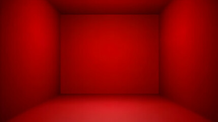 Obraz premium Empty Red Room Creates a Vibrant and Dramatic Backdrop