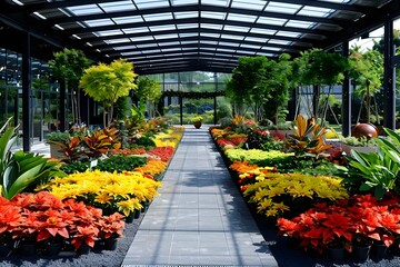 Obraz premium Tropical greenhouse with rare plants.