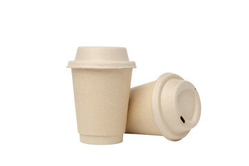 PNG,Paper cups with lids, isolated on white background