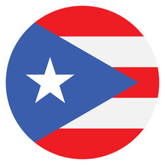 Puerto Rico flag. Puerto Rico circle flag logo icon computer vector illustration design