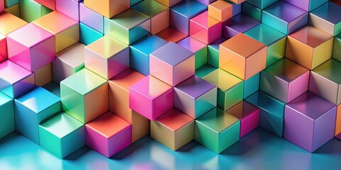 Obraz premium Abstract Colorful Cube Structure A Vibrant Geometric Pattern