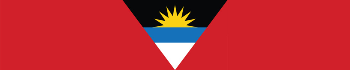 Fototapeta premium Antigua and Barbuda long banner flag digital vector illustration
