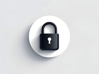 black padlock icon isolated on white background