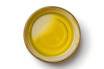 Olive oil in a bowl isolated on white background