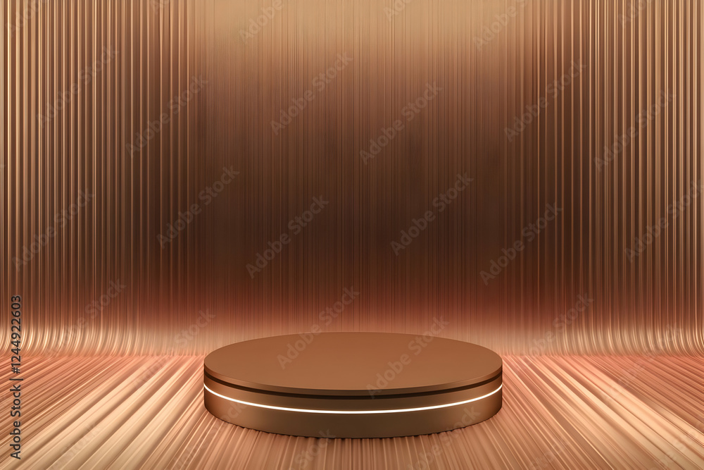Poster 3d podium displays with illuminated base on a textured background