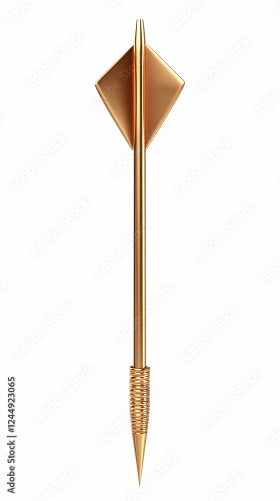 Poster golden dart: a 3d illustration of precision and aim, isolated on white for versatile use in design p