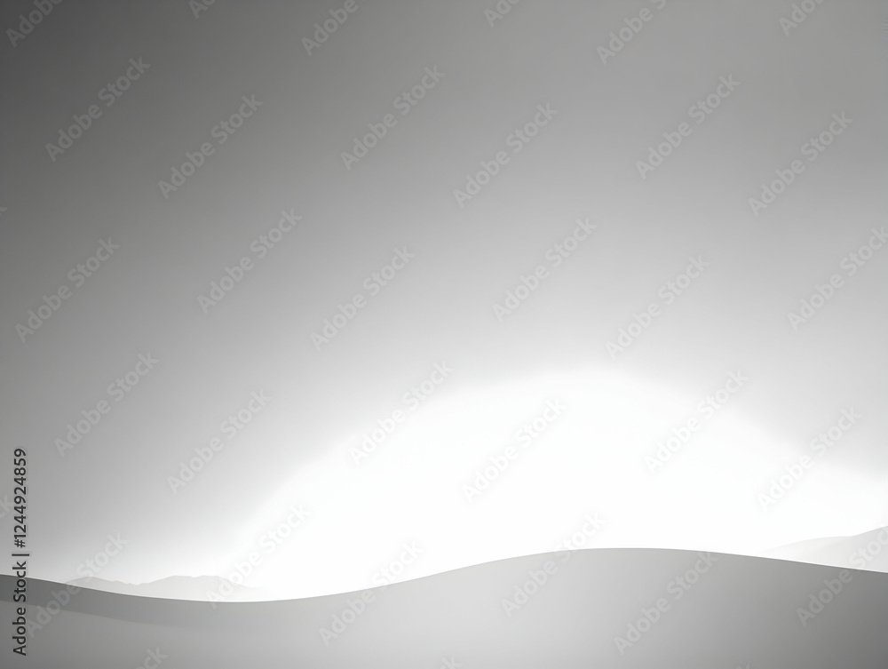 Poster abstract background with smooth gray and white gradient creating a serene landscape