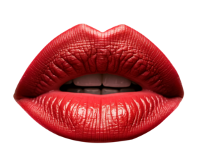 Realistic lips illustration logo design