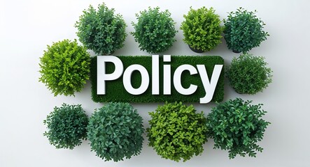 privacy policy word shrubs trimmed on white background