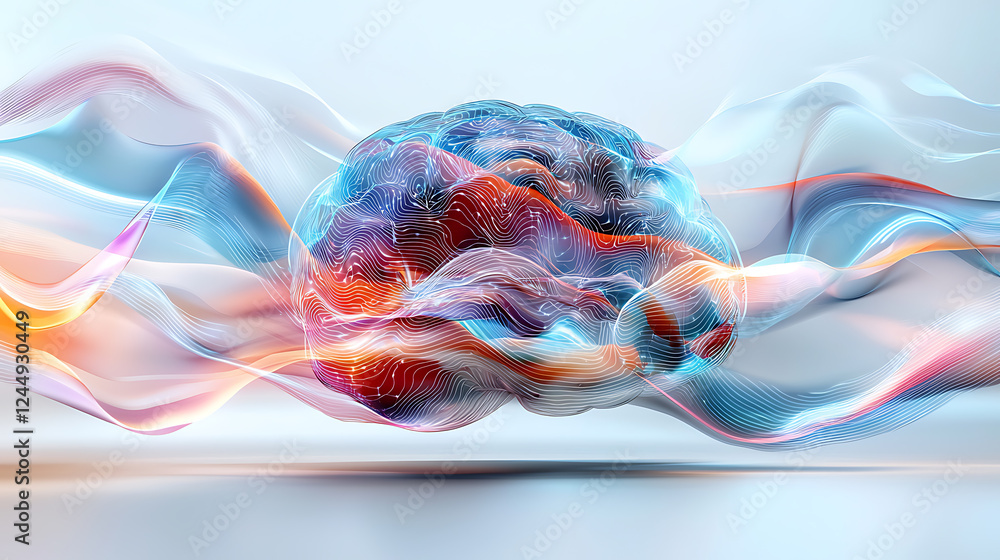 Poster dynamic representation of neural connectivity abstract art digital illustration modern environment a