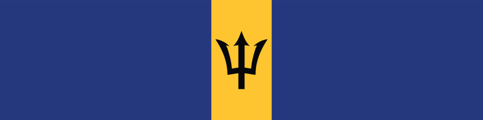Barbados long banner flag digital vector illustration