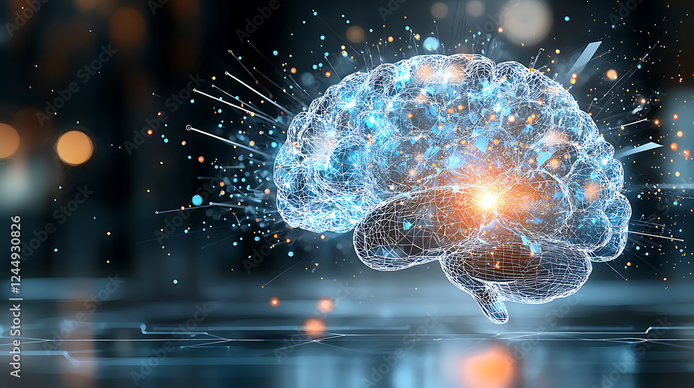 Poster innovative brain technology revolutionizes thought processes digital realm visual representation hig