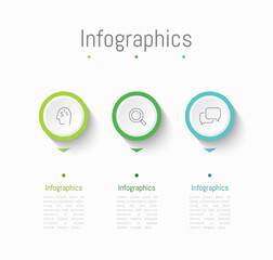 Infographic 3 options design elements for your business data. Vector Illustration.