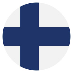 Obraz premium Finland flag. Finland circle flag logo icon computer vector illustration design