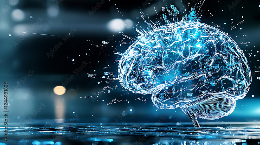 Poster exploring neural networks innovative technology digital realm visual representation futuristic envir