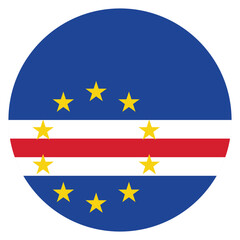 Cape Verde flag. Cape Verde circle flag logo icon computer vector illustration design