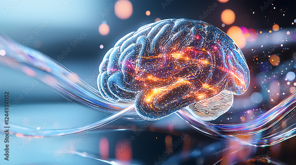 Poster exploring neural connectivity a futuristic visualization of brain activity in digital art abstract e