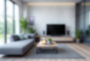 abstract blur living room interior