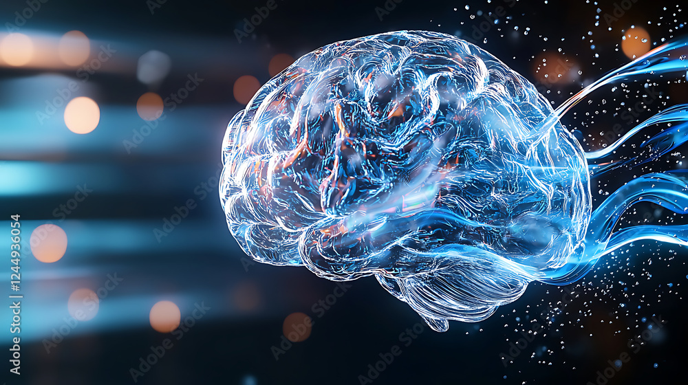 Poster exploring neural connectivity brain science visualization digital art abstract environment conceptua