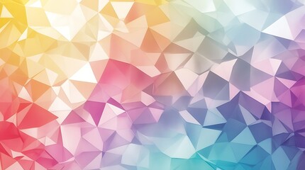 Obraz premium A vibrant polygonal geometric design featuring colorful gradients in pastel hues of yellow, pink, purple, and blue, perfect for artistic backgrounds and creative projects 