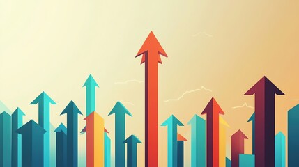 Business Arrow Target Direction. Way to Success. Background, Presentation, Banner in Cartoon Minimal Style