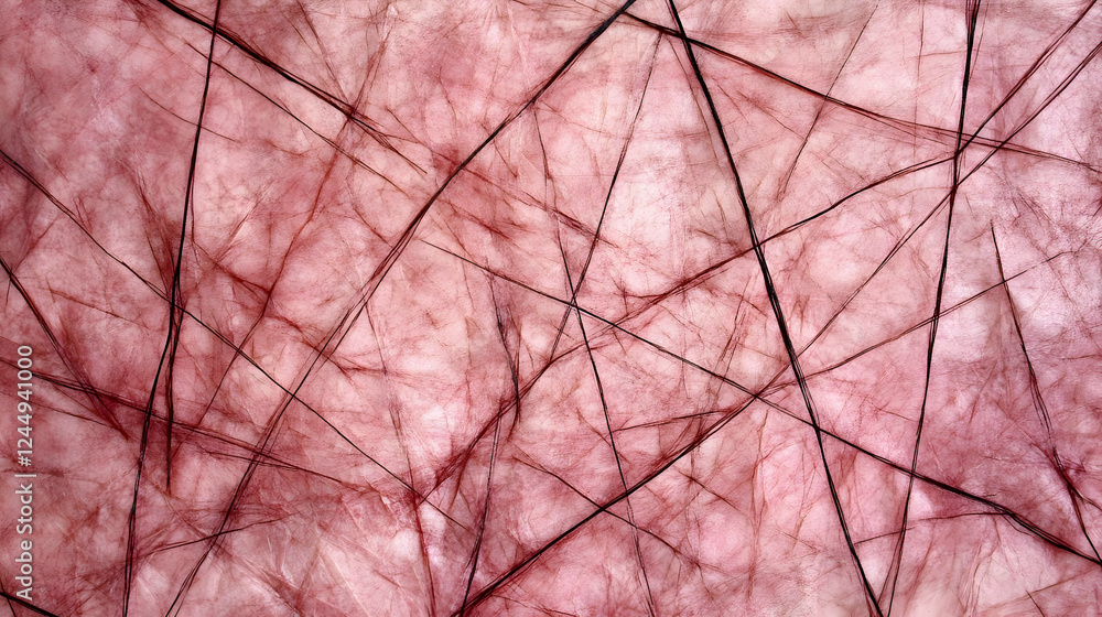 Poster abstract pink background with intersecting dark lines creates a textured design.