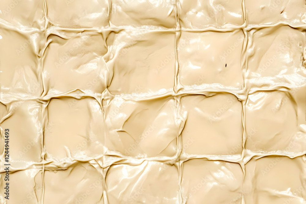 Poster creamy beige texture background forms a grid pattern with smooth, glossy finish