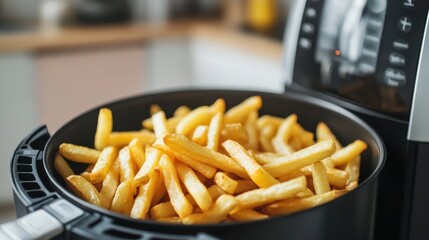 Crispy French Fries in Air Fryer Basket