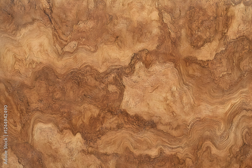 Poster Brown Abstract Wood Texture Background with Wavy Pattern and Rustic Appearance